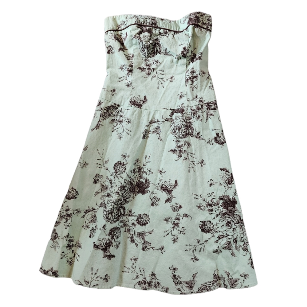 TeezeMe Strapless Dress Size 3 Mint With Floral Pattern